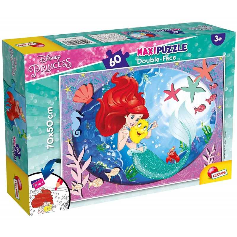 Puzzle Maxi Double Faces 60pz Disney Princess Ariel 74167 di Lisciani