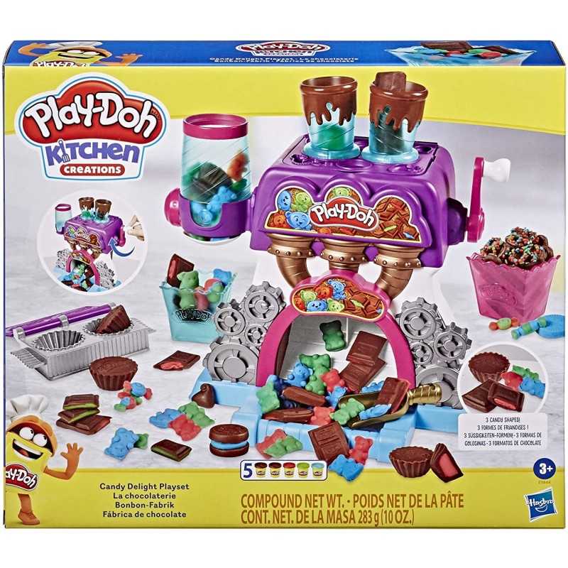 Play-Doh Fabbrica delle Caramelle e dei Cioccolatini con 5 Vasetti di Pasta  da Modellare 3a+ Hasbro