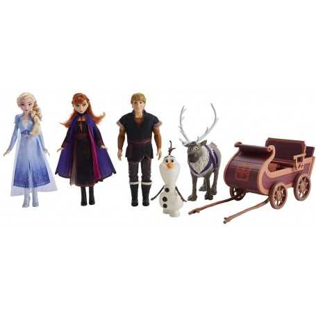 Frozen Multipack Personaggi Elsa Anna Kristoff Olaf e Sven con Slitta  Frozen 2 E5517EU4 Hasbro 3a+