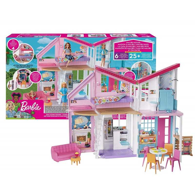 Barbie Casa di Malibu con Due Piani e Accessori 61 cm FXG57 Mattel 3a+