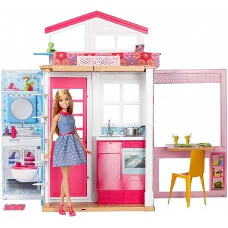 Barbie Casa Componibile 2 Piani con Arredamenti e Piscina DVV47 Mattel 3a+