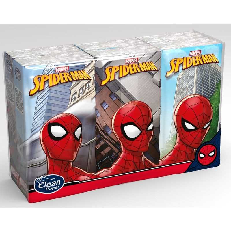 Fazzoletti di Carta Spiderman Profumati e Colorati 6 Pacchi 54 Fazzoletti