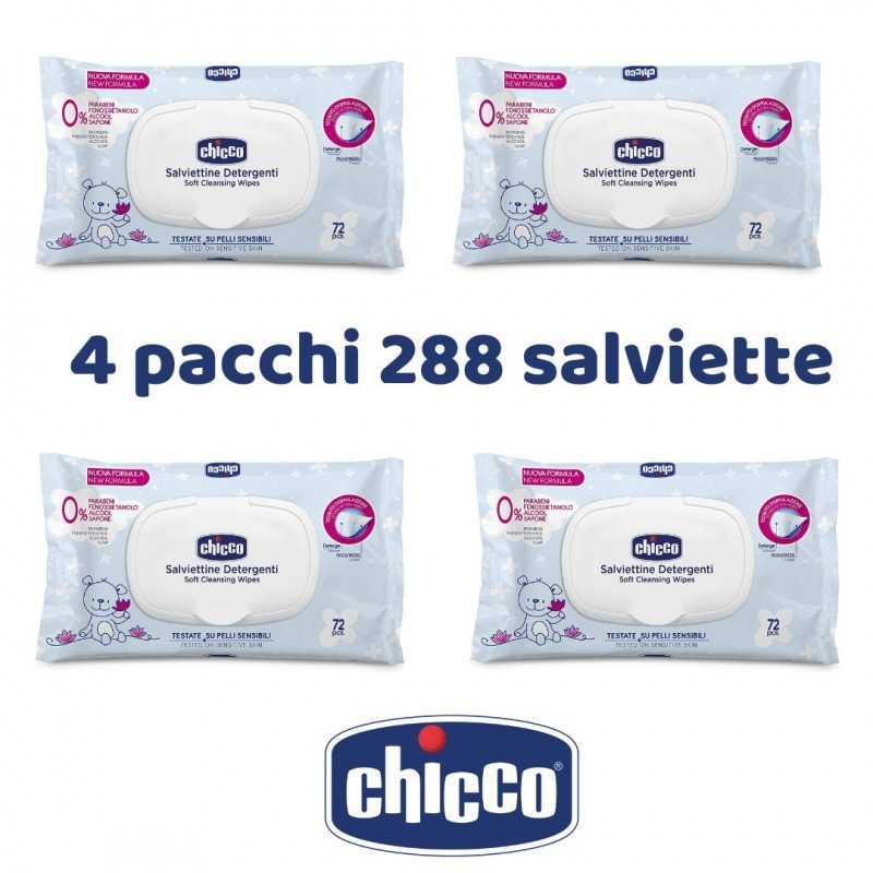Chicco Salviette Detergenti 4 Pacchi da 72 Salviette con Placchetta Apri  Chiudi Offerta Convenienza