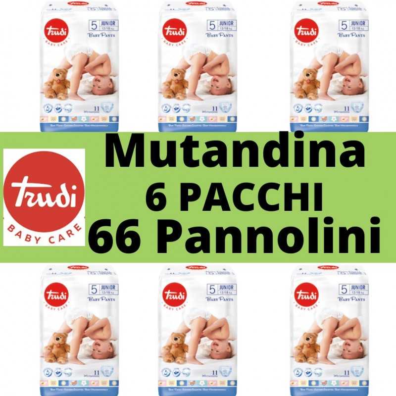 Pannolini Mutandina Taglia 5 Offerta 6 Pacchi Scatola Junior Trudi Baby  Pants 12-18 kg 66 Pannolini