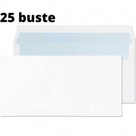 Buste Lettere Bianche 25 Buste 11x23 cm con Chiusura Autoadesiva per  Raccomandate e Lettere 548
