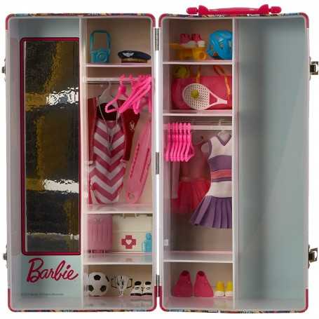 Barbie Guardaroba Valigia Armadio con Barre Appendiabiti Scaffali e  Accessori Inclusi 5801 Theo Klein 3 Anni+