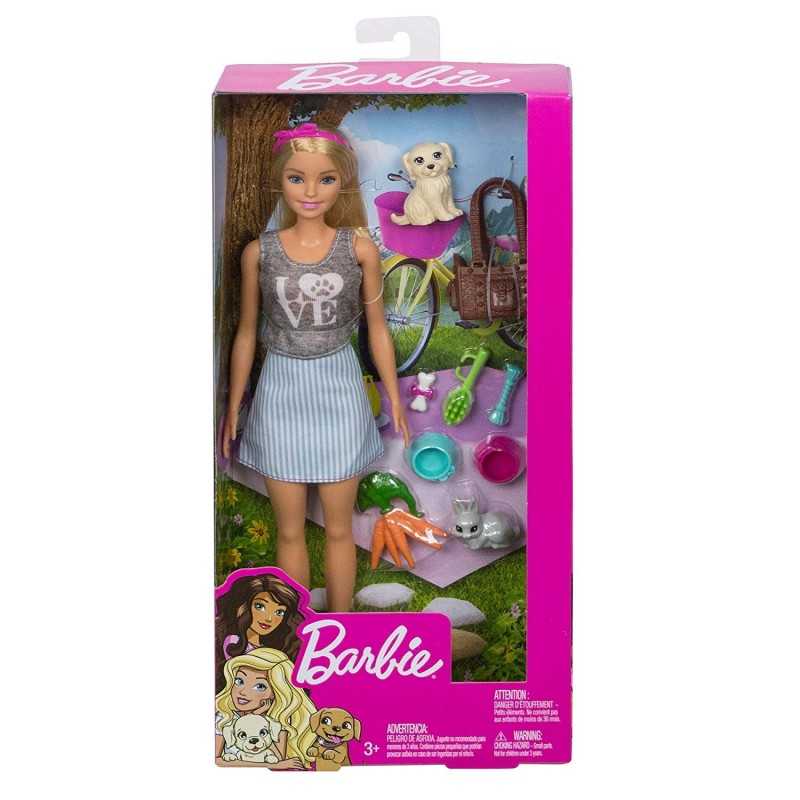 Barbie con Cuccioli e Accessori FPR48 Mattel 3 anni+