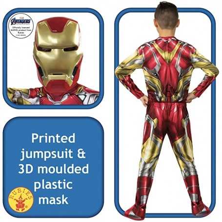 Costume Iron Man Bambino 3-4 anni Taglia S Originale Avengers Endgame  Marvel 700649 Rubie's