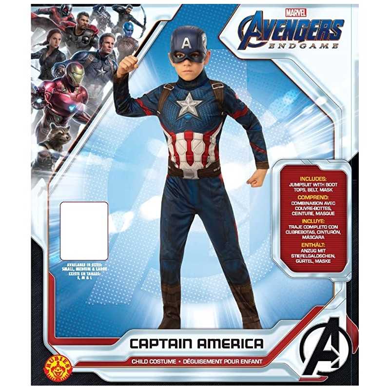 Costume Capitan America Bambino 3-4 anni Taglia S Originale Avengers  Endgame Marvel 700647 Rubie's