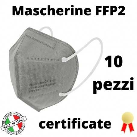 Mascherine FFP2 Colorate Grigie 10 Mascherine Made in Italy Certificate CE  2233 Cinque Strati