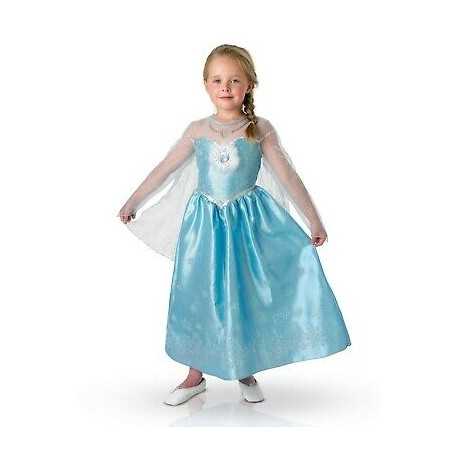Costume Elsa Frozen 7-8 anni Deluxe con Mantello Originale Disney 889544  Rubie's