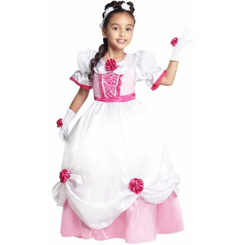 Costume Principessa Bianca Sissi 3-5 anni con Guanti F472-001 Cesar