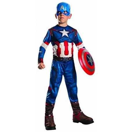 Costume Capitan America con Maschera e Scudo 8-10 anni Taglia L Originale  Avengers Marvel 620434