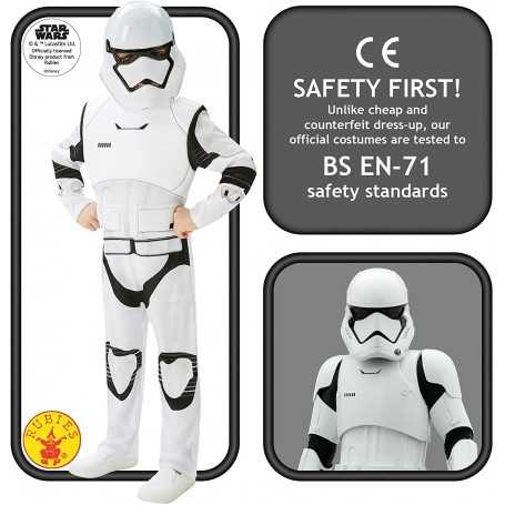 Costume Star Wars Stormtrooper Bianco Deluxe Bambino Originale Disney 5-6  anni 620268 Rubie's