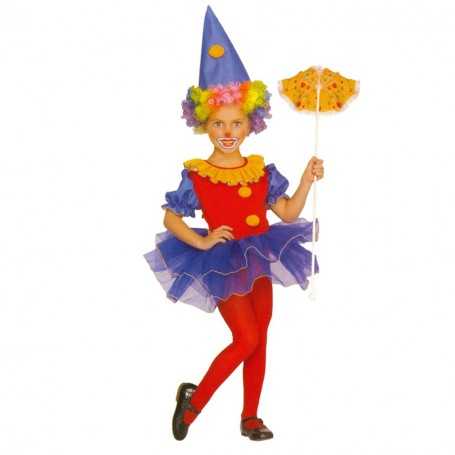 Costume Clown Bambina 5 Anni 4377P Widmann (Parrucca e Calze NON Incluse)