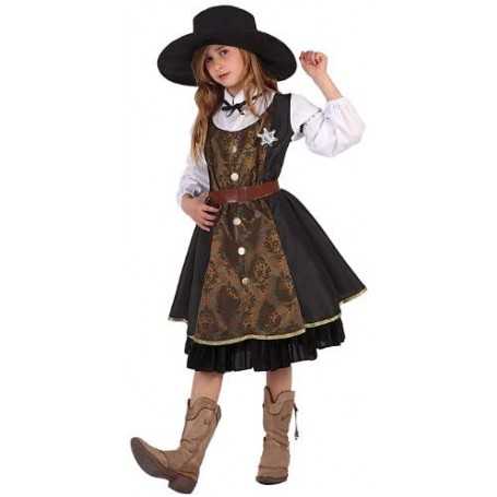 Costume Sceriffo Bambina 6 Anni 16240 con Cappello