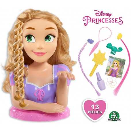 Rapunzel Testa da Pettinare Deluxe Disney Princess DND03000 Giochi Preziosi  3 anni+