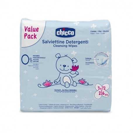 Chicco Salviette Detergenti Pacco Triplo 216 Salviette 3X72 pz 91633