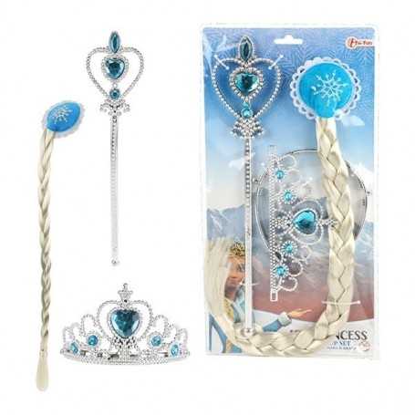 Elsa Frozen Set Accessori Treccia, Scettro e Corona 12136A 3 Anni+