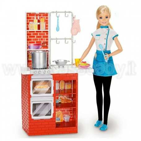 Cucina Giocattolo Barbie con Bambola e Mini Cucina per Barbie 107 cm 3  anni+ Mattel