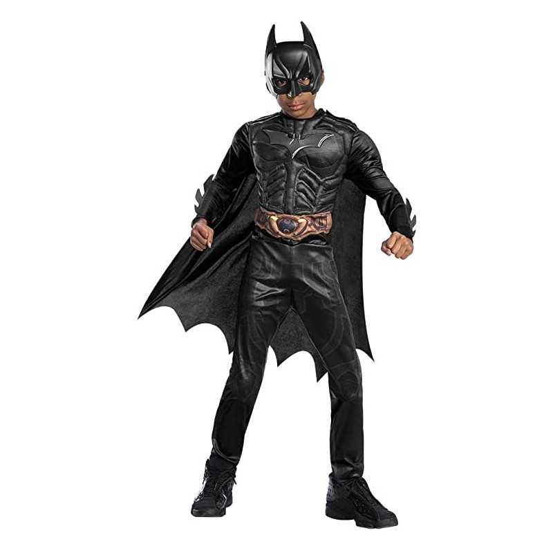Costume Batman Bambino 5-6 Anni con Muscoli 116 cm con Copricapo e Mantello  Deluxe Taglia M Originale DC 702362 Rubie's