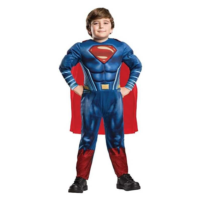 Costume Superman Bambino 3-4 Anni con Muscoli 104 cm con Mantello Justice  League Deluxe Taglia S Originale DC 640813 Rubie's