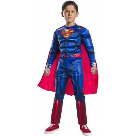 Costume Superman Bambino 5-7 Anni con Muscoli 116-122 cm con Mantello  Deluxe Taglia M