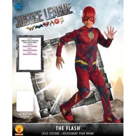 Costume Flash Bambino 8-10 Anni 144-152 cm con Maschera Justice League  Taglia L Originale