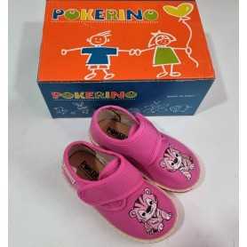 Pantofole Bambina 22 Rosa Chiuse con Velcro in Tela Made in Italy 350  Pokerino Orsetto