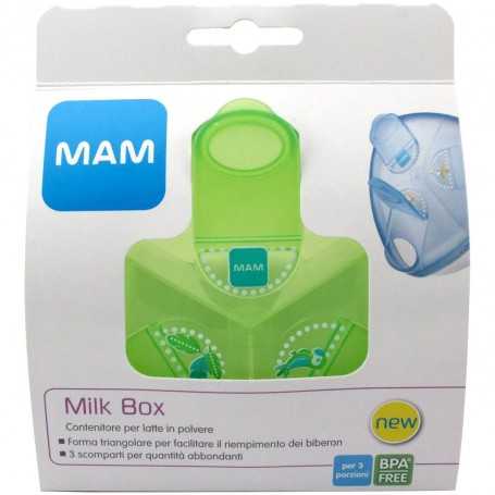 Dosatore Latte in Polvere per Neonati Mam Verde Milk Box 3 Scomparti